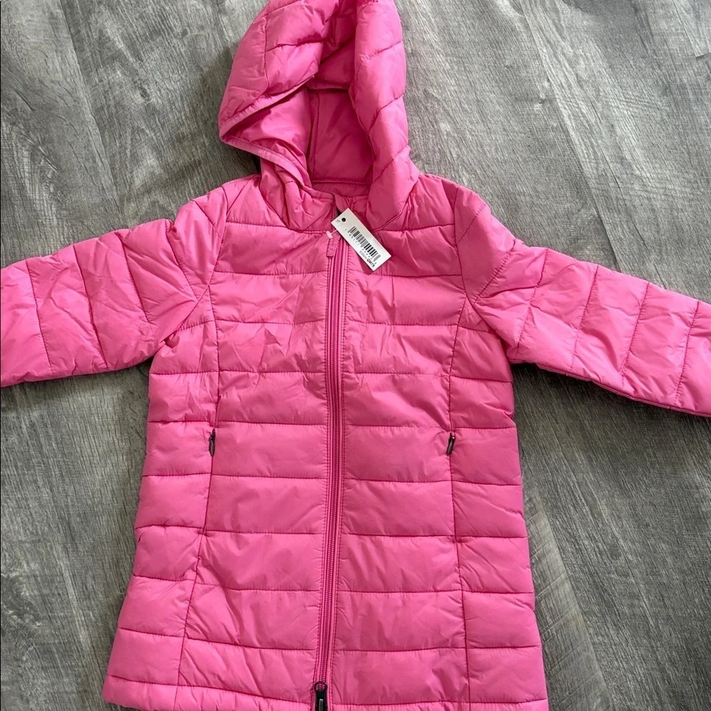 Amazon Essentials Pink Hooded Puffer Jacket
